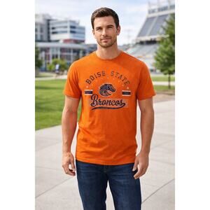 Boise State Broncos T Shirt Large Orange Graphic Garment Dyed Cotton NCAA NWT